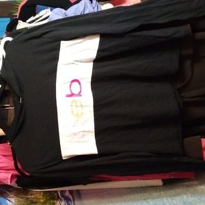 bebe sports black long sleeve hoodie top Sz Medium new